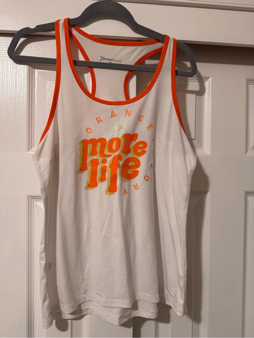 Orangetheory White Tank with Orange Trim and Logo